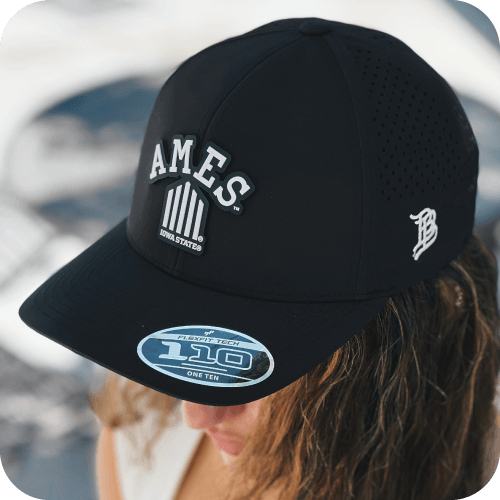 Branded Bills Ames 5-Bar Black Performance Hat